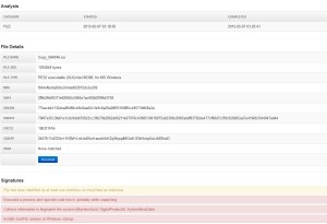 Malwr.com peut extraire de nombreuses informations