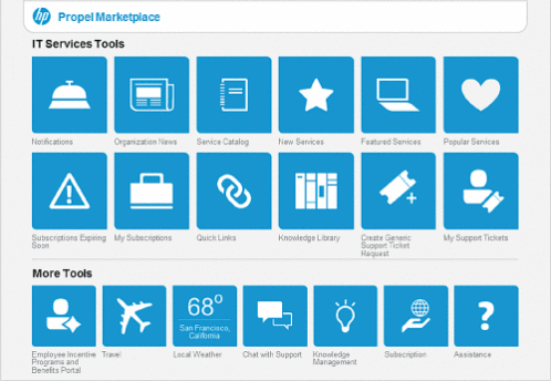 Propel de HP, un portail de services qui permet d'intégrer des outils comme Service Now