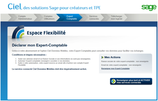 Ciel « Accès Expert-Comptable » : l’espace de déclaration en ligne d’un expert-comptable.