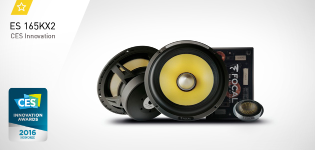 Focal a reçu au CES 2016 à Las Vegas le prix CES innovation pour son kit K2 Power nouvelle génération 165KX2, de la ligne audio pour automobile.