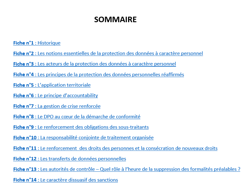 Sommaire livre blanc