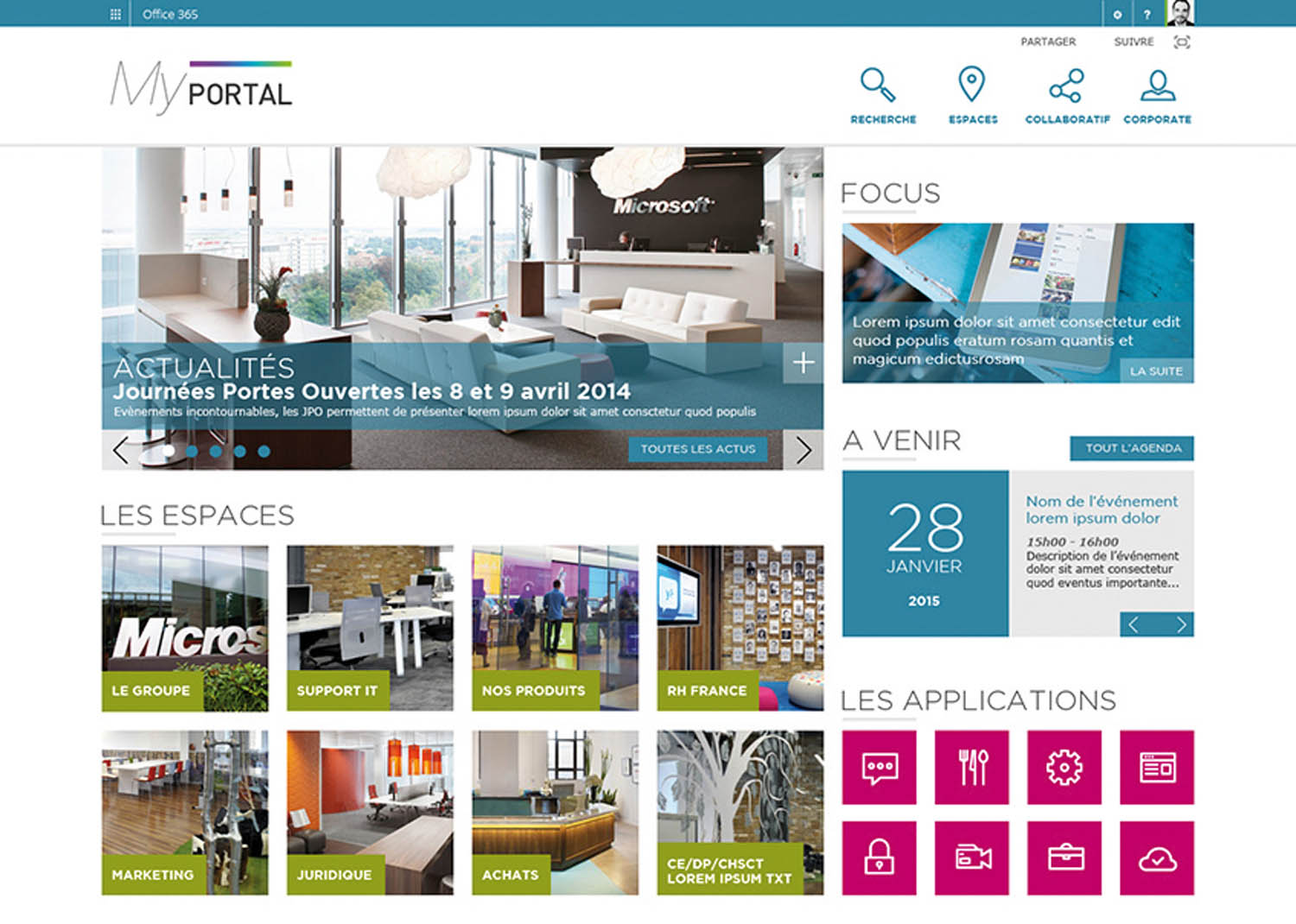Des intégrateurs comme Expertime avec Powell 365 ont créé des Intranet qui s'appuient sur les multiples briques logicielles d’Office 365 de l'éditeur américain.
