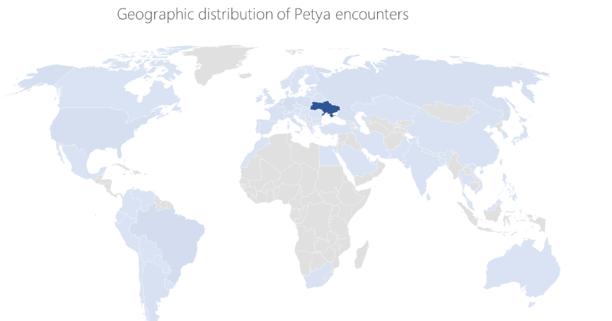 Petya dans le monde