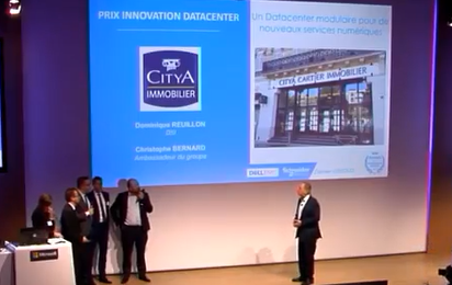 Citya Immobilier a bâtit un nouveau datacenter modulaire. Sur scène ses représentant et ceux de Dell-EMC et Schneider Electric