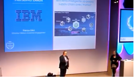 Un prix Supply Chain pour IBM, représenté sur scène par Patrice Dau, directeur Watson Customer Engagement Patrice Dau, directeur Watson Customer Engagement IBM