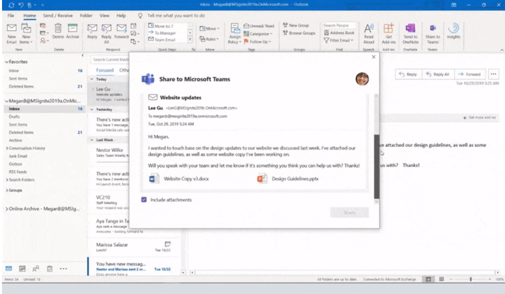 Outlook et Teams
