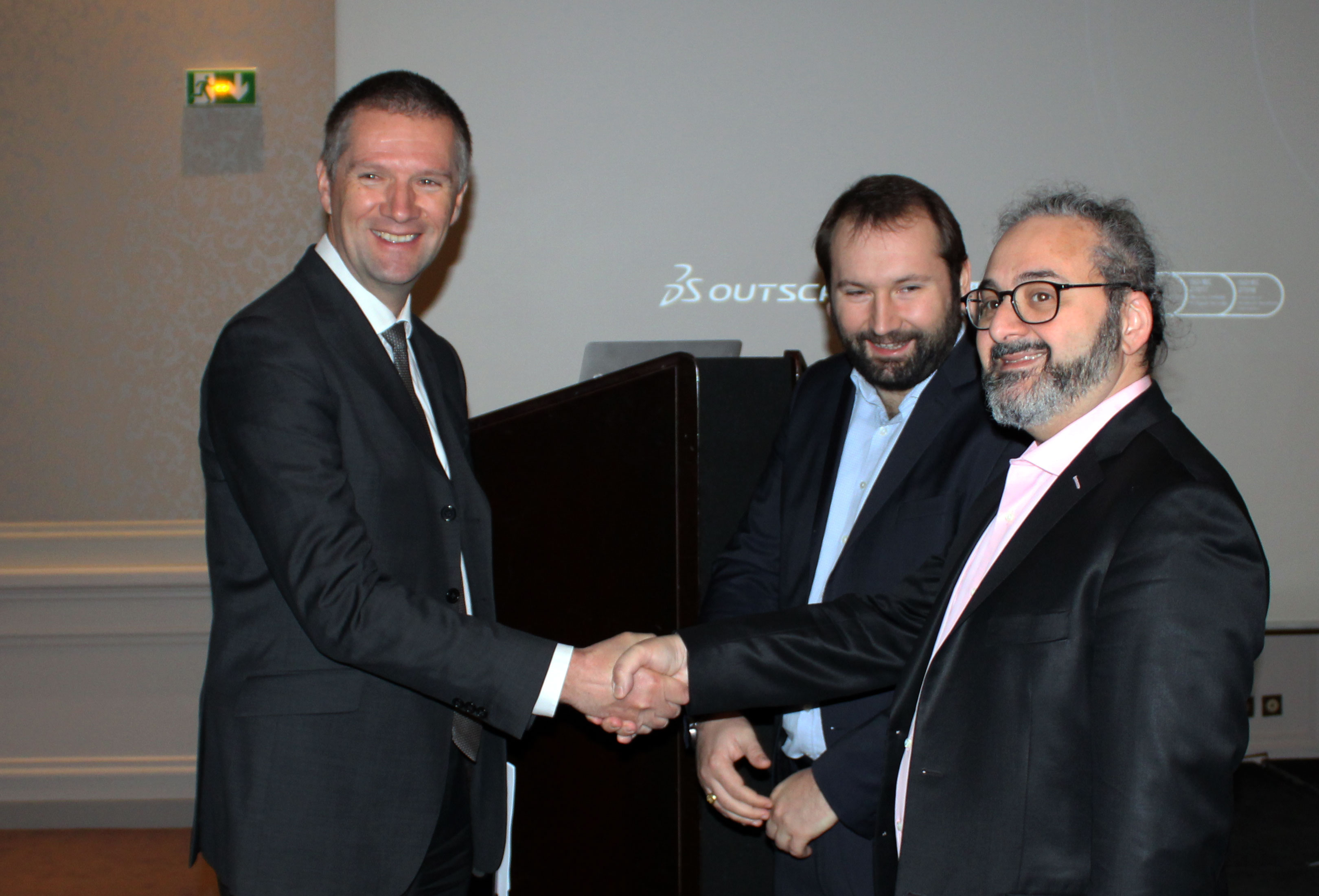 Guillaume Poupard, DG de l’ANSSI avec Edouard Camoin, RSSI 3DS Outscale et Laurent Seror, CEO 3DS Outscale
