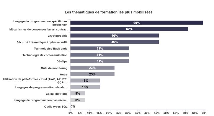 Source: étude sur les besoins en compétences, emploi et formation de la blockchain en France, OPIIEC, 2023.